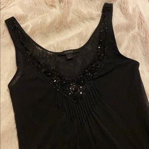 Express Top Black Mesh sequin size S